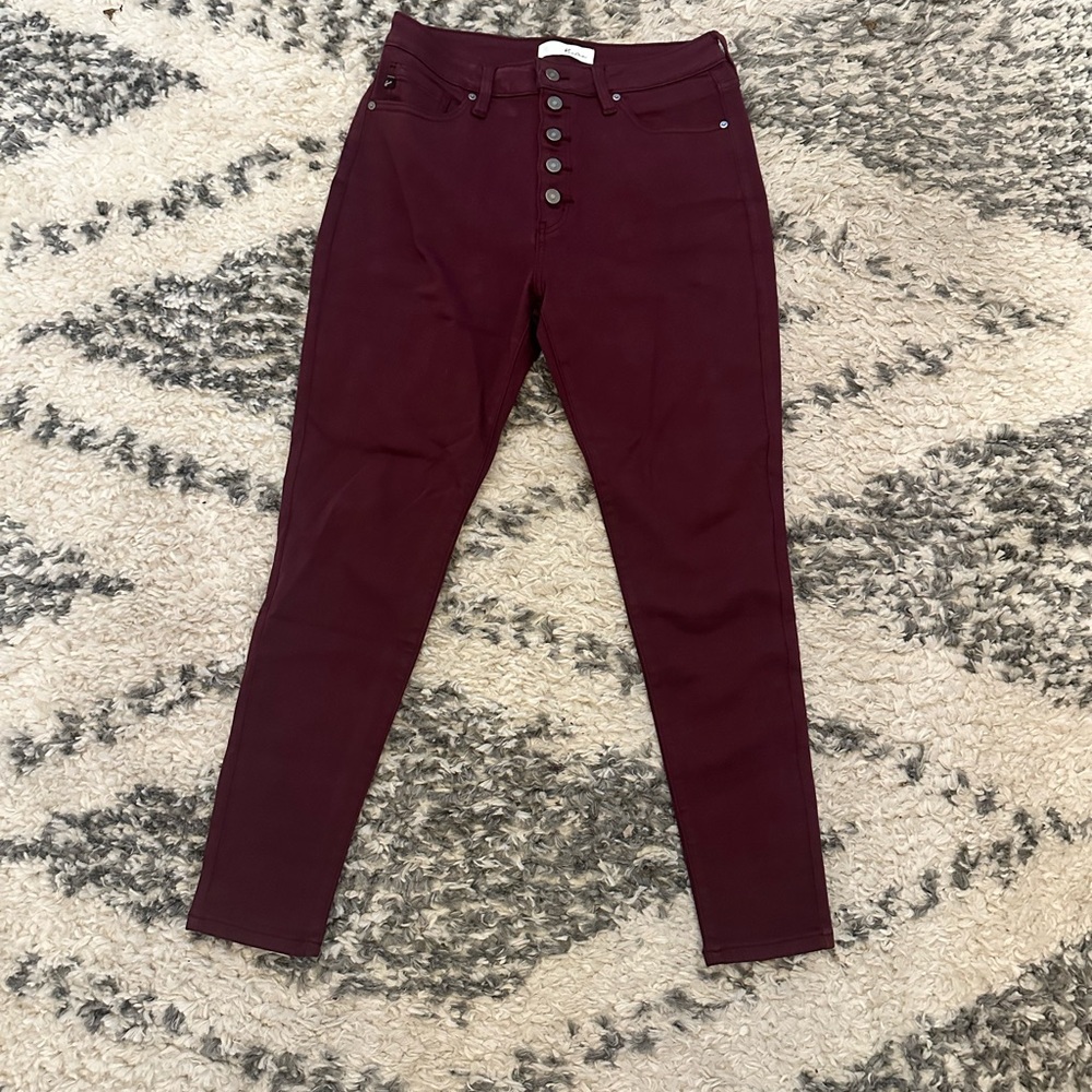 KanCan Women's High Rise Burgundy Jeans 15/31
